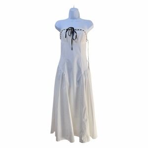 white christmas dresses Eva Navy Bardot Bow Detail Maxi Dress With Thigh Split – Club L London main image 1